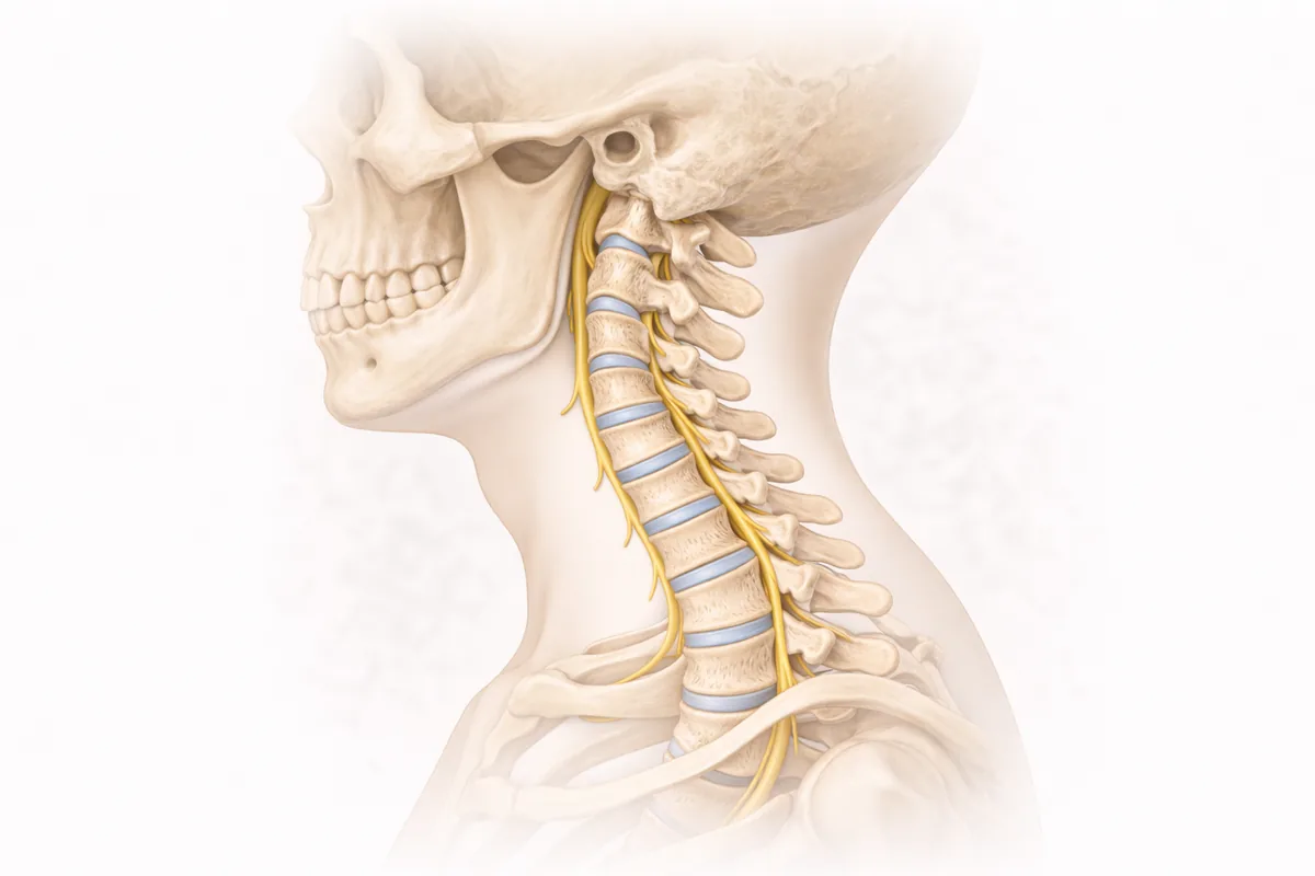 Cervical lordosis and neck curve illustration