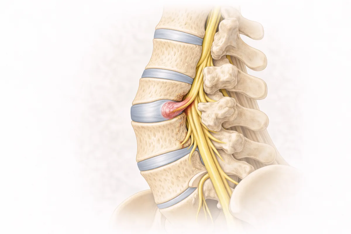 Herniated disc specialist consultation illustration