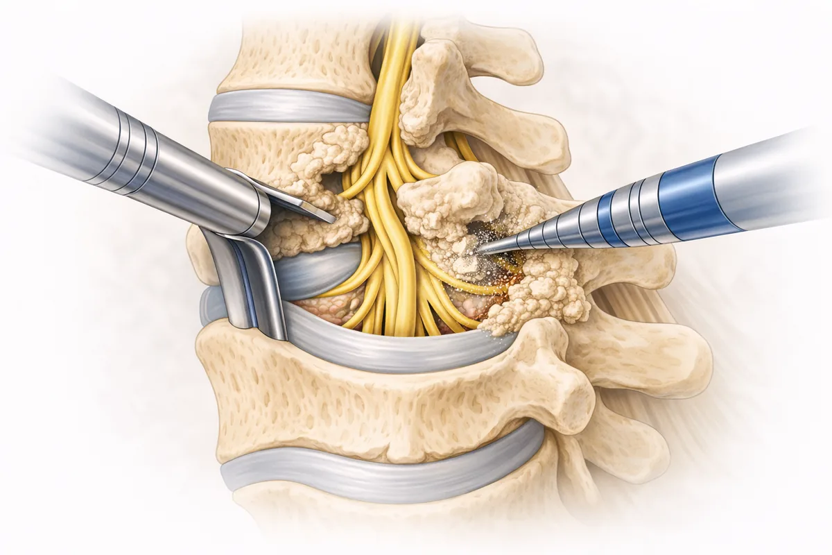 Understanding spinal stenosis causes and symptoms illustration