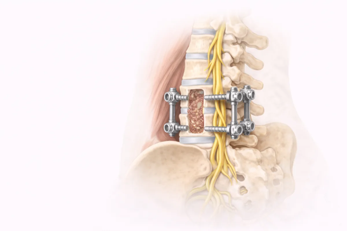 Lumbar fusion surgery illustration