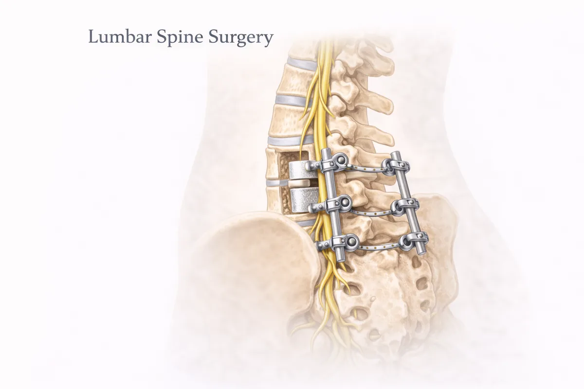Lumbar spine surgery illustration