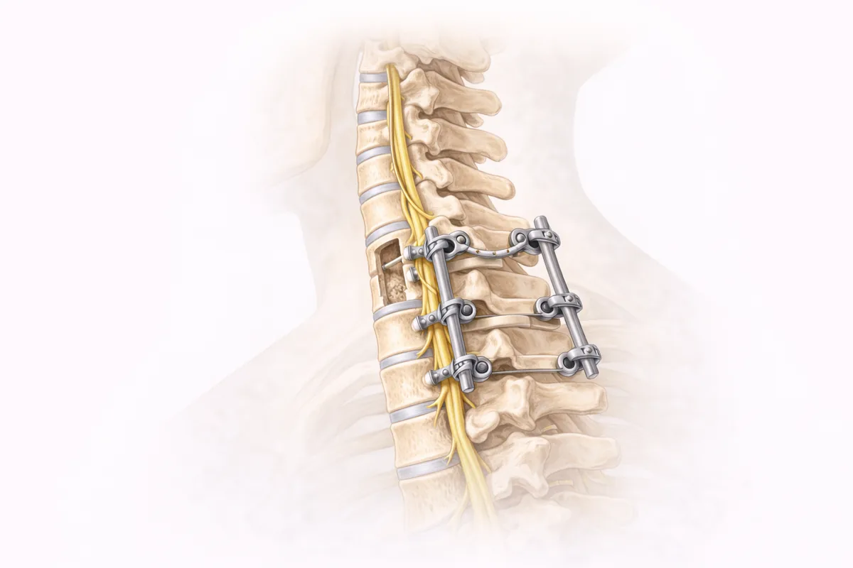 Thoracic spine surgery illustration